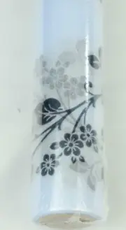 DKTIE Static Cling Decorative Window Film Non Adhesive Frosted Black Flowers