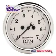 Autometer 1694, One Old Tyme White 2 1/16In Tach 7000 Rpm Elec. Performance Part