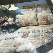 Vtg 80s Cannon Patchwork Sheet Full Flat Granny’s Quilt Cottagecore Boho Retro