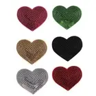 10 Pcs Embroidered Heart Patches Iron On Patches Sequins Patches for Clothes