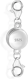 ALEXCRAFT 925 Sterling Silver Magnetic Jewelry Clasps Magnetic Necklace Clasps and Closures Sterling Silver Double Bracelet Necklace Lobster Clasp