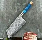 Cleaver Knife 67 Layers Damascus Steel Resin Wood Handle Chef Butcher Slicing L