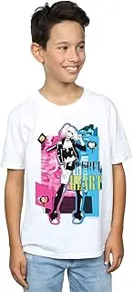 [Absolute Cult] DC Comics Boys Harley Quinn Rebel Heart T-Shirt White 3-4 Years
