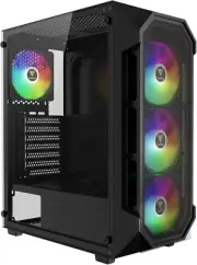 ATX Mid Tower Gaming Computer PC Case Tempered Glass, Built-In 4X 120Mm ARGB Cas