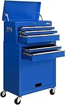 Giantz 7 Drawers Large Tool Chest Trolley, Lockable Toolbox Tools Storage Box Cabinet Cart Garage Ute Organiser Boxes, Heavy Duty Multi Height with Brake Sturdy Construction Blue
