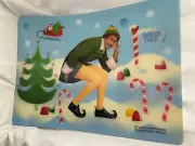 Buddy The Elf Placemats Christmas Vinyl Blue 12x17 Set Of (4) NWT
