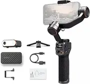 iSteady M6 Kit 3- Phone Universal Joint Stabilizer with Tripod, Portable Phone Universal Joint Stabilizer, 360 ° Rotation, Equipped with AI Vision Sensor and Fill Light, Can Replace 15/14/13 Black