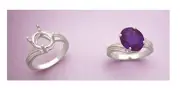 (11x9 or 14x10mm) Oval Offset Sterling Silver Pre-Notched Ring Setting Size 7
