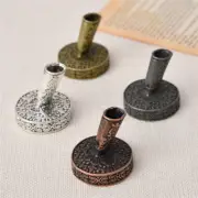 Vintage Style Pen Holder with Metal Round Base for Feather Quill Dip Pens Gifts