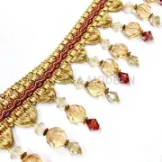 3 YARDS / 2 COLORS / ANTOINETTE 4" Multiple Color Beaded Tassel Fringe Trim