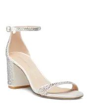 Stuart Weitzman Women's Nudist Shine Block Heels