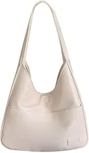 [Generic] Women PU Leather Shoulder Casual Retro Tote Handbag Large Capacity Satchel Armpit Bag Soft Underarm Bag