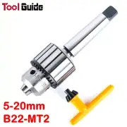 Hi-Quality Heavy Duty 5-20mm B22 MT2 Arbor Drill Chuck Key Morse Taper #2 Shank