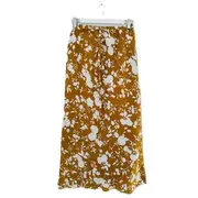 Frockk Women's Linen Anthea Skirt - Tumeric Floral