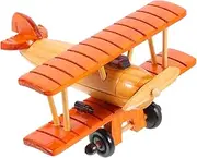 GARVALON Wooden Model Airplane Vintage Wooden Plane Model Plane Shaped Decor Wood Plane Model Boy Room Decor Home Decor Supplies Retro Airplane Model Cabinet Decoration Tabletop Plane Decor