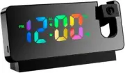LED Projection Alarm Clock,Color Display,Temperature/Date Display,Quiet, Large