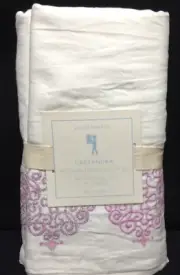 Pottery Barn Kids PBK Cassandra Belgian Linen Embroidered TWIN Bed Skirt