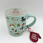 DOGS IN SCARVES & SWEATERS Howl-idays Blue Mug Gift Tag Assorted CHRISTMAS Dog