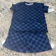 New Carter's Toddler 2T Checker 2pc Pajama Set Polyester Pants Shorts