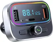 Bluetooth FM Transmitter for Car Wireless Radio Adapter Kit, Hands-Free Calli...
