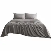 Ultra Soft Bamboo Sheet Sets Fitted Flat Pillowcase Single King Single Double Queen King Charcoal