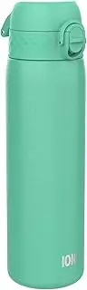 Ion8 Steel Water Bottle, 600 ml/20 oz, Leak Proof, Easy to Open, Secure Lock, Hygienic Flip Cover, Fits Cup Holders, Carry Handle, Durable, Carbon Neutral