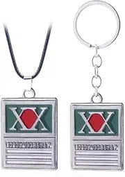 [FunBoat] HxH Hunter License Keychain - Hunter Killua GON Anime Key Chain - Halloween Cosplay Gifts for Kids Girls Teens Women Men, Hunter License Set - 1, One size