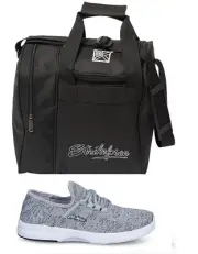 Womens KR Maui Grey Bowling Shoes Sizes 6 - 11 Plus Black KR Bowling Bag