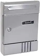 Folpus Wall Mount Mailboxes for Outside Postbox Lockable Home Decorative Modern Security Mailbox Letter Box Magazines Post for Door, Gray