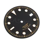 New 30.4mm black dial green luminous fit 2824 2836 miyota 82 movement watch dial