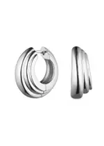 Otiumberg Ellipse Sterling Silver Hoop Earrings One Size