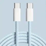 60W 1M 2M Braided USB C Type C Data Charger Cable For Samsung Xiaomi Huawei Oppo Blue