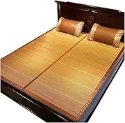 Bamboo Bed Mat Summer Sleeping Mat Bamboo Mat Summer Cooling Sleeping Pad Rattan Mattress Double-Sided Foldable Smooth Mat Bamboo Sleeping Mat Bamboo Mat Mattress ( Color : A , Size : 1.2*1.9m/3.9*6.2