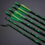 30" Carbon Arrows SP500 Shaft Vanes Tip for Archery Compound Recurve Bow Hunting