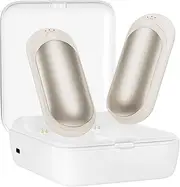 AI Hand Warmers Rechargeable 2 Pack with Charging Case, 14000mAh Electric Hand Warmers, AI Smart Chips Safe Heat, Gifts for Christmas, Outdoor, Golf, Hunting, Camping Accessories - Champagne