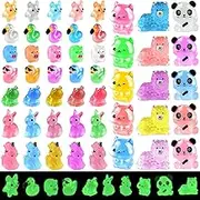 Kaiyuan Dynasty 50 Pcs Mini Resin Animal Cute Tiny Resin Animals Figurines Bulk Glow in The Dark Animals Figurines for for Fairy Garden Décor Micro Landscape Ornaments Ornaments