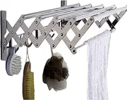 Retractable Laundry Clothes Household Easy Storage Drying Rack Wall Mounted Cloth Airer Space Saver Collapsible Towel Hanger Rack LWX