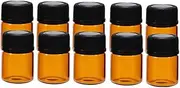 Healeved 24Pcs Refillable Glass Essential Oil Bottles Brown Subpackaging Cans for Oils Lotions Leak Portable Easy to Clean for Skincare Emulsions