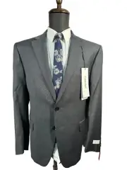 NEW CALVIN KLEIN Mens Gray X-SLIM FIT STRETCH Wool Sport Coat Blazer Jacket 46S