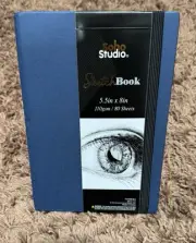 Soho Studio Blue Sketchbook 5.5”x8” – 80 Blank Sheets for Drawing & Sketching