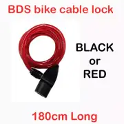BDS BIKE CABLE LOCK 8mm x 180cm Long - comes with 2 keys