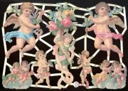 VICTORIAN ANGELS DIE CUT PAPER SCRAPS ef7244 GERMANY