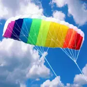 Easy Fly Stunt KITE 120cm RAINBOW Parafoil Dual Line Sport Frameless Unbreakable