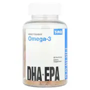 T-RQ, Adult Gummy Omega-3, DHA + EPA, Lemon, Orange, Strawberry, 60 Gummies