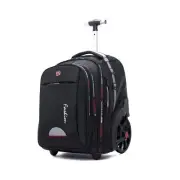 Waterproof Rolling Backpack for Women and Men, Laptop Backpack with Wheels fo...