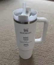 Stanley 30 Oz Tumbler ~ New ~ White ~ Rare Amazon AWS Prime Video