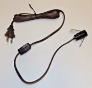 6' BROWN LAMP CORD SET WITH CLIP IN CANDELABRA SOCKET AND LINE SWITCH 46760JB