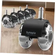 Office Chair Caster Wheels Set of 5 Heavy Duty & Safe for All Floors Grey
