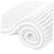Bathroom Rugs Chenille Bath Rug Soft Short Plush Bath Mat Soft 16" x 24" White