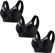 [Generic] Sports Bras for Women Non Removable Pads 3PC Women's Large Strapless Lace Tank Top Underwear Thin Side Fold Side Breast Gather Adjustable Bra Womens Push up Bras